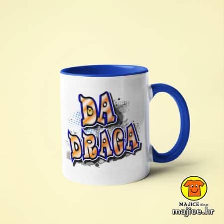 DA DRAGA šalica s natpisom 0010 tamno plava
