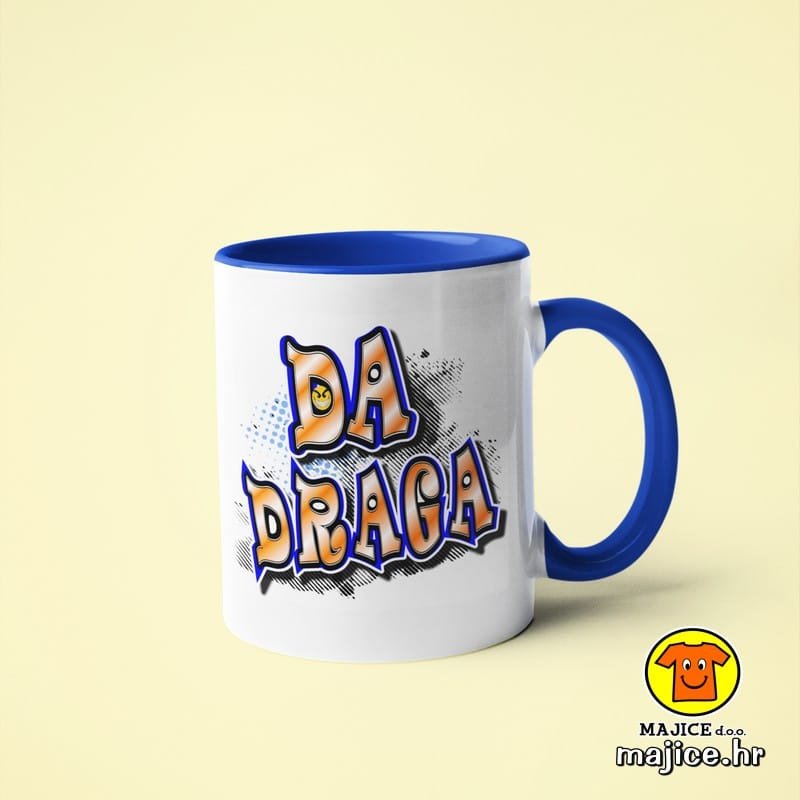 DA DRAGA šalica s natpisom 0010 tamno plava DA DRAGA šalica s natpisom 0010 tamno plava