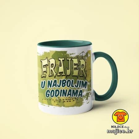 FRAJER U NAJBOLJIM GODINAMA šalica s natpisom 0011 zelena