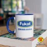 FUKAT ZDRAVA NAVIKA šalica s natpisom 0010 plava