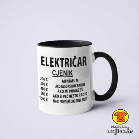 ELEKTRIČAR CJENIK šalica s natpisom 00169