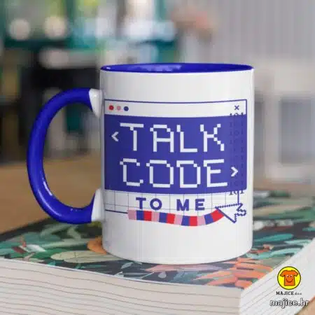 TALK CODE TO ME šalica s natpisom 0179