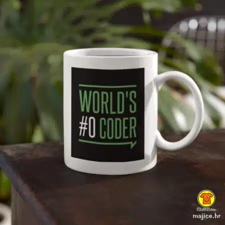 WORLD`S #0 CODER šalica s natpisom 0174