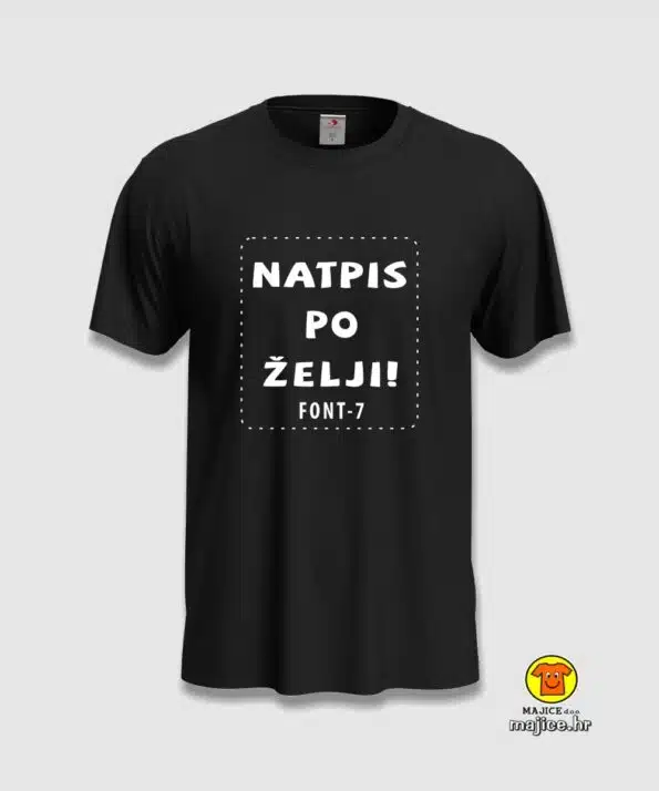 natpis po želji klasična majica tshirt ST2000 bijeli tekst font 7 majice s natpisima