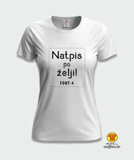 natpis po želji ženska majica tshirt ST2600 bijela font 4