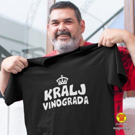 KRALJ VINOGRADA majica s natpisom 00020 crna