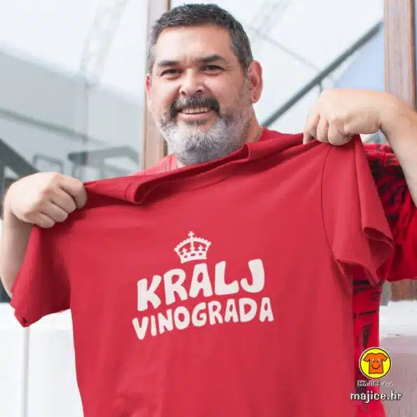 KRALJ VINOGRADA majica s natpisom 00020 crvena