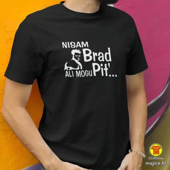 NISAM BRAD ALI MOGU PIT majica sa natpisom-008 crna