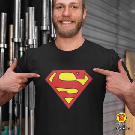 SUPERMAN majica s natpisom 0037 crna