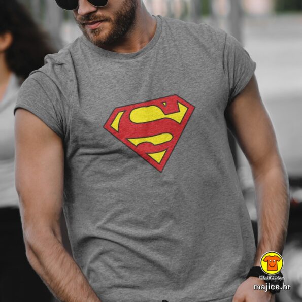 SUPERMAN majica s natpisom 0037 siva