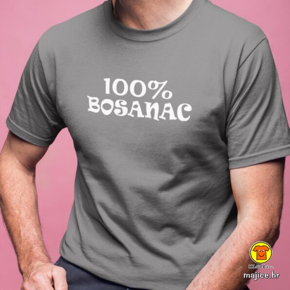 100 POSTO BOSANAC majica s natpisom 0110 siva