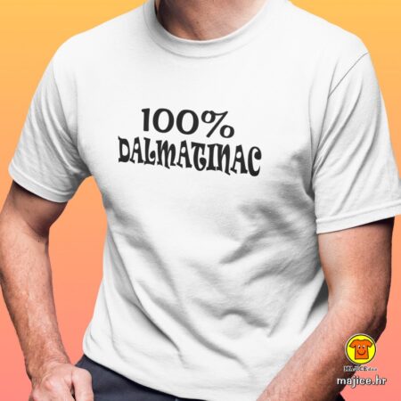 100 POSTO DALMATINAC majica s natpisom 0114 bijela