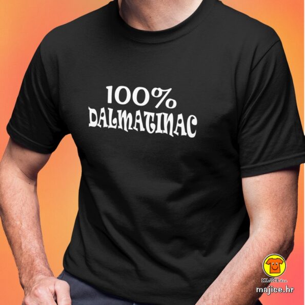 100 POSTO DALMATINAC majica s natpisom 0114 crna