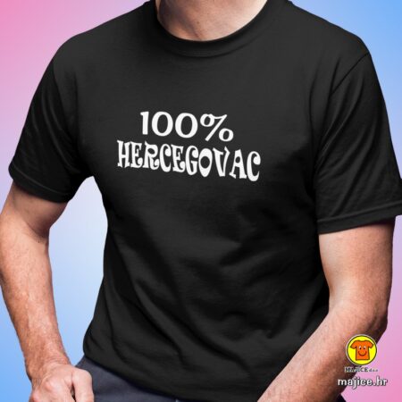 100 POSTO HERCEGOVAC majica s natpisom 0115 crna