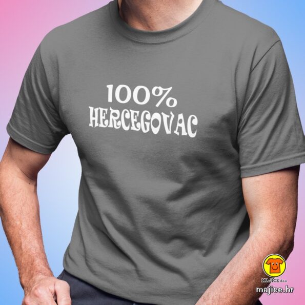 100 POSTO HERCEGOVAC majica s natpisom 0115 siva