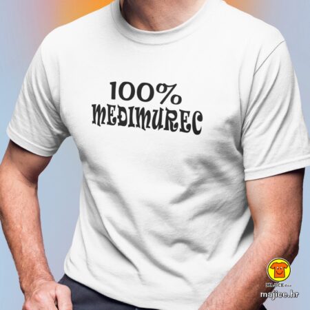 100 POSTO MEĐIMUREC majica s natpisom 0112 bijela