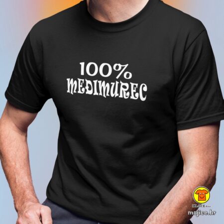 100 POSTO MEĐIMUREC majica s natpisom 0112 crna