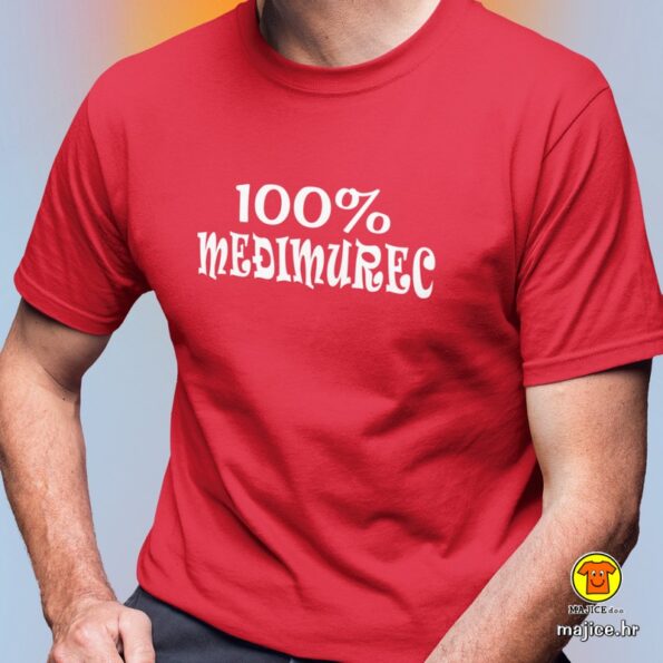 100 POSTO MEĐIMUREC majica s natpisom 0112 crvena