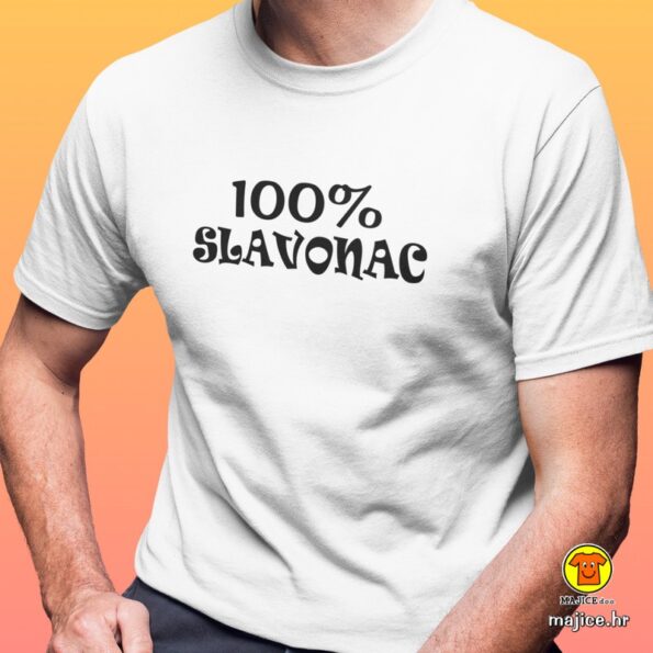 100 POSTO SLAVONAC majica s natpisom 0113 bijela