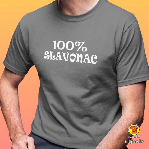 100 POSTO SLAVONAC majica s natpisom 0113 siva