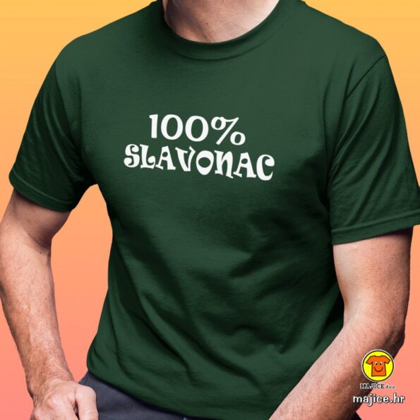 100 POSTO SLAVONAC majica s natpisom 0113 zelena