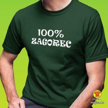 100 POSTO ZAGOREC majica s natpisom 0111 zelena