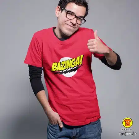 BAZINGA majica s natpisom 0366 crvena