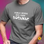 HVALA BOGU ŠTO SAM BOSANAC majica s natpisom 0175 crna