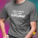 HVALA BOGU ŠTO SAM BOSANAC majica s natpisom 0175 crna