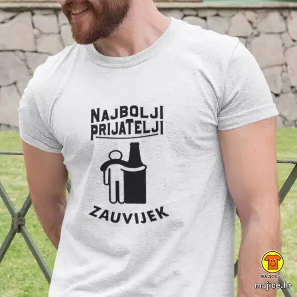 NAJBOLJI PRIJATELJI ZAUVIJEK majica s natpisom 0358 bijela