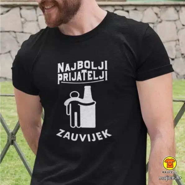 NAJBOLJI PRIJATELJI ZAUVIJEK majica s natpisom 0358 crna