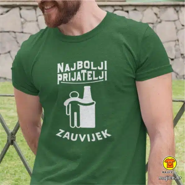 NAJBOLJI PRIJATELJI ZAUVIJEK majica s natpisom 0358 zelena