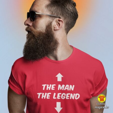 THE MAN THE LEGEND majica s natpisom 0088 crvena