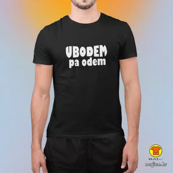 UBODEM PA ODEM majica s natpisom 0076 crna