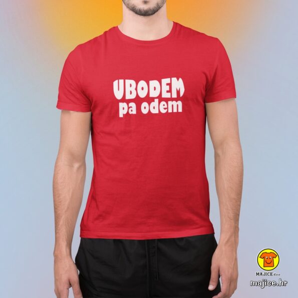 UBODEM PA ODEM majica s natpisom 0076 crvena