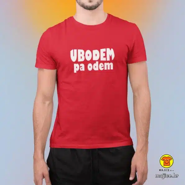 UBODEM PA ODEM majica s natpisom 0076 crvena