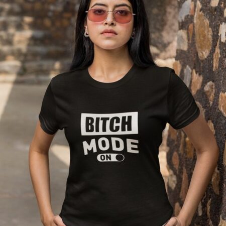BITCH MODE ON ženska majica s natpisom 130 crna