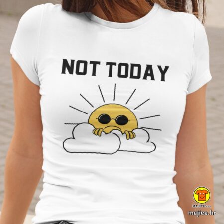 NOT TODAY ženska majica s natpisom 00101 bijela