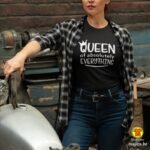 QUEEN of absolutely EVERYTHING 0126-ŽENSKA bijela majica s natpisom