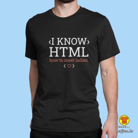 I KNOW HTML | majica s natpisom crna