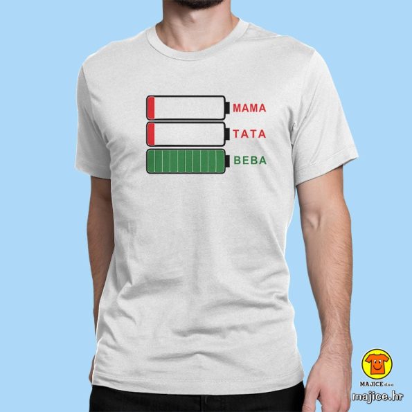 MAMA TATA BEBA BATERIJE | majica s natpisom