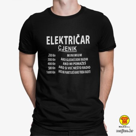 ELEKTRIČAR CJENIK (zanimanje po želji!) | majica s natpisom