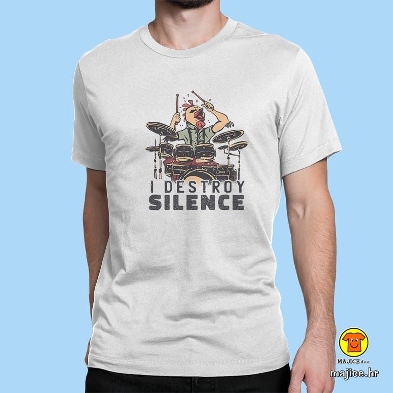 0451-maj-I DESTROY SILENCE -BIJELA I DESTROY SILENCE majica s natpisom bijela