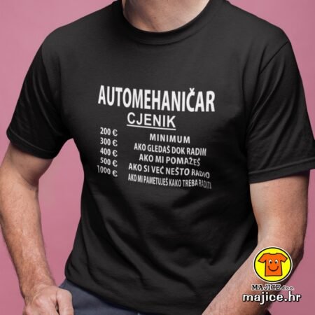 ELEKTRIČAR_CJENIK majica s natpisom 00316 crna