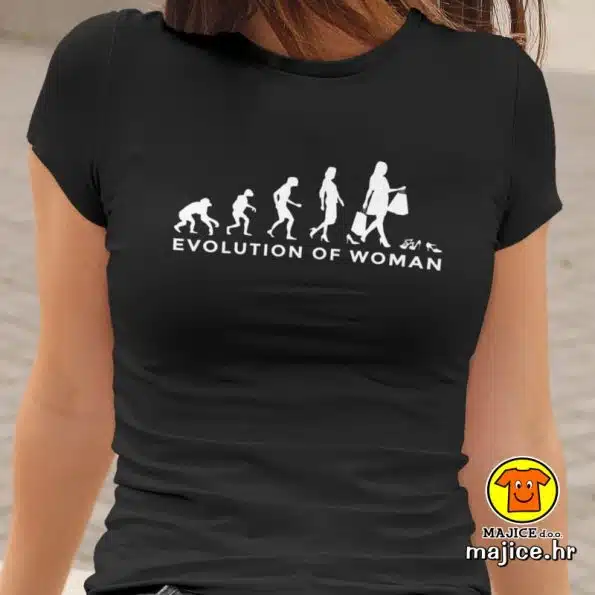 EVOLUTION OF WOMAN | ženska majica s natpisom