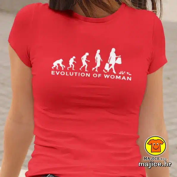 EVOLUTION OF WOMAN | ženska majica s natpisom