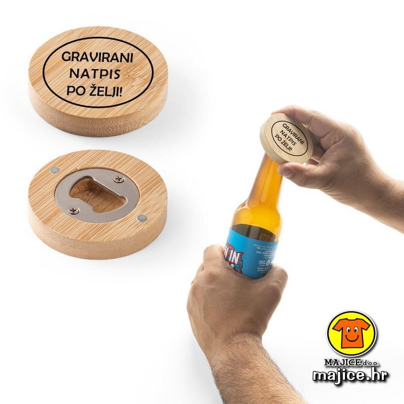 podmetač otvarač magnet bambus 2 PODMETAČ-OTVARAČ-MAGNET S GRAVIRANIM NATPISOM PO ŽELJI | EKO BAMBUS