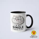 0345-I`M NOT SINGLE I HAVE A CAT šalica s natpisom