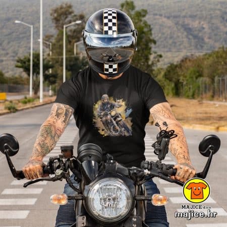 00713-MOTORI BIKER v6 majica s natpisom CRNA