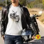 00715-MOTORI BIKER v8 majica s natpisom